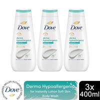 Dove Advanced Care Body Wash Hypoallergenic 24H Renewing Micro Moisture, 3x400ml