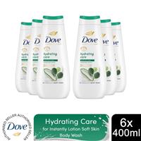 Dove Advanced Care Body Wash Hydrating Care 24H Renewing Micromoisture, 6x400ml