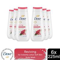 Dove Advanced Care Body Wash Reviving for 24Hrs Renewing Micromoisture, 6x225ml