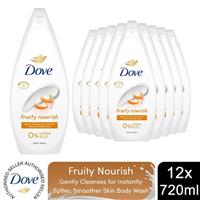 Dove Fruity Nourish Body Wash 0% Sulfate SLES for Soft & Smooth Skin 720ml, 12pk