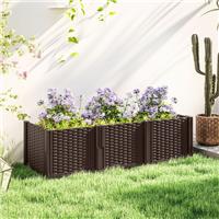 Plastic Raised Garden Bed, Modular Outdoor Planter Box for Flowers, Vegetables