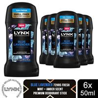 Lynx Blue Lavender Deodorant Stick 50ml 6 Pk Mens Deodorant 72 Hour Protection