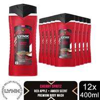Lynx Cherry Spritz Body Wash 400ml 12 Pk Fine Fragrance Mens Shower Gel