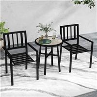 3 Piece Patio Bistro Set, Garden Dining Set with Table & 2 Stackable Chairs