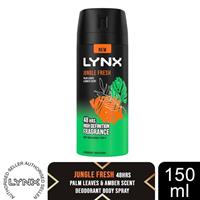 Lynx Body Spray Jungle Fresh 48H High Definition Fragrance Deodorant, 150ml