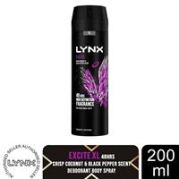 Lynx XL 48-H High Definition Fragrance Excite Body Spray Deodorant, 200ml