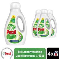 4x Of 53 Washes Persil Bio Laundry Washing Liquid Detergent 1.431L, Total 212 W