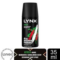 Lynx Body Spray Africa 48H High Definition Fragrance Deodorant for Men, 35ml