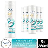 Dove Nourishing Secrets Body Lotion with Coconut Oil Soften & Refine 250ml, 6PK