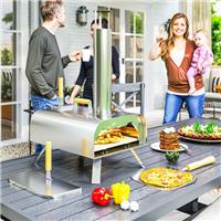 12 Inch Outdoor Pizza Oven with Foldable Legs, Portable Wood Pellet Pizza Maker