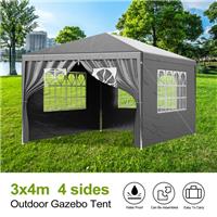 4 x3 m Heavy Duty Gazebo w/ 4 Sides Waterproof Outdoor Garden Party Tent Shelter