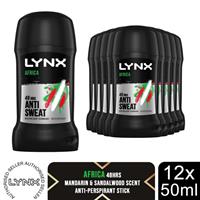 Lynx Africa Anti-perspirant Deodorant Stick 48 Hrs Fragrance - 12x50ml