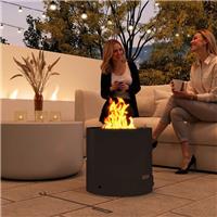 Outdoor Fire Pit with Ash Tray, Wood Burning Firepit with Fire Poker, Black