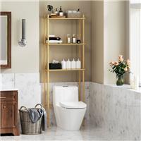 3-Tier Bamboo Over Toilet Storage Unit, Bathroom Space Saver, Natural