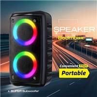 DUAL 3 Portable Bluetooth Speaker Sub woofer Heavy Bass Sound System Party Mic