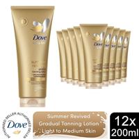 12 Pack Dove DermaSpa Summer Revived Fair to Medium Body Lotion, 200ml