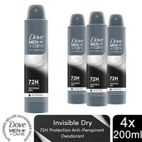 3xDove Anti-Perspirant Men+Care Advanced Invisible Dry 72H Protection Deo, 200ml