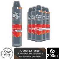 6x Dove Anti-Perspirant Men+Care Advanced Anti-Bac Odour Defence 72H Deo, 200ml