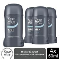 4 Packs Dove Men+Care 48H Protection Clean Comfort Anti-Perspirant, 50ml