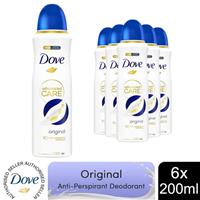 6x Dove Advanced Care Anti-Perspirant Deodorant Spray Original, 200ml