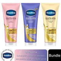 Vaseline Gluta Hya Lotion Bundle Dewy&Overnight Radiance w/ Flawless Glow3x200ml