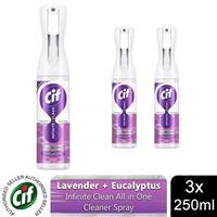 Cif Infinite Clean All in One Cleaner Spray Lavender & Eucalyptus, 3Pk of 250ml
