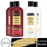 Tresemme 2x Shampoo & 2x Conditioner Bundle 680ml Each - Keratin Smooth