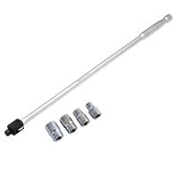 Draper 1/2" Dr 600mm Flexi Knuckle Breaker Bar + 4pc Sockets 10mm 13mm 17mm 19mm