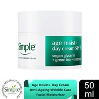 Simple Age Resist+ Day Cream Anti-Ageing Wrinkle Care Facial Moisturiser, 50ml