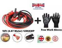 16ft 1200AMP Car Van Jump Leads Booster Cables + Free Gloves Heavy Duty