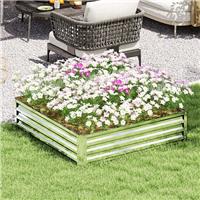 Raised Garden Bed Gardner Frame Outdoor Planter Kit Flower Vegetables Silver