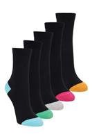 Mountain Warehouse Everyday Kids Polygiene Mid-Calf Sock 5Pk In Black - 2-5