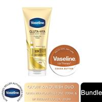 Vaseline Gluta Hya Flawless Tone Body Lotion 200ml & Lip Balm Cocoa 20gm Duo Set