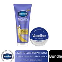 Vaseline Gluta-Hya Night Glow Repair Body Lotion 200ml & Lip Therapy 20g Duo Set