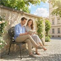 Garden Bench Porch Park Chair Seater Vintage Rose Style Cast Aluminium, Bronze