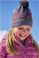 Mountain Warehouse Sequin Kids Fleece Lined Pom Beanie In Grey - One Size