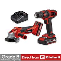 Einhell Angle Grinder And Drill Set Power X-Change TC-TK 18 Li Refurb GRADE B