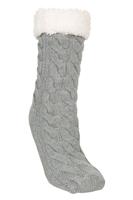Mountain Warehouse Borg Women's Slipper Socks Knitted Ladies Soft Fleece Sock