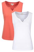 Mountain Warehouse Women's Drift Vest Multipack Ladies Summer Casual Cotton Top - 8 Regular