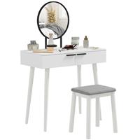 Vanity Table Set Dressing Desk w/Cushioned Stool Drawer Makeup Table Refurbished