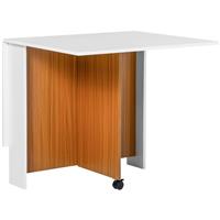 Folding Dining Table Mobile Writing Desk Workstation w/ Casters Refurbished