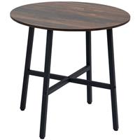 Round Dining Room Table for 4 People, Industrial Table Steel Base Refurbished