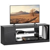 Marble Effect TV Stand Cabinet TV Unit w/Glass Shelf for 55 Inch TVs Refurbished