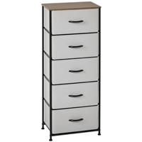 Chest of Drawers Cloth Organizer w/ 5 Fabric Drawers Steel Frame Refurbished