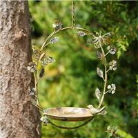 Butterfly Bird Feeder Metal Garden Ornament Outdoor Birdbath Hanging Decoration