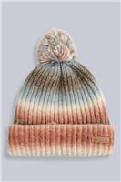 Animal Fabric Womens Mia Ombre Sherpa Lined Pom Beanie In Brown - ONE