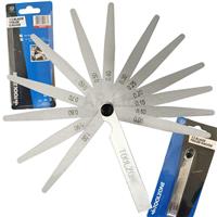 Feeler Gauge Blades Set 13 Metric Stainless Steel Gauges from 0.05 - 1.00mm