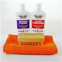 Gliptone Liquid Leather Cleaner & Conditioner Kit GT11 & GT12 + Soft Brush & M/F