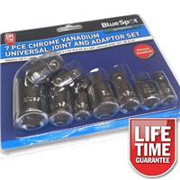 Universal Wobbly Knuckle Joint & SOCKET Step ADAPTORS set 1/4 3/8 1/2 Drive