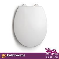 White Oval Toilet Seat Acrylic Easy Clean Quick Release Replacement Toilet Seat